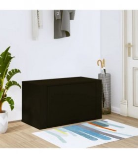 vidaXL Wall-mounted Shoe Cabinet | Black | Engineered wood | Medium