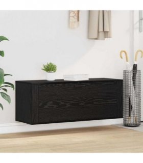 vidaXL Shoe Cabinet Black oak 100 x 35 x 38 cm Engineered wood