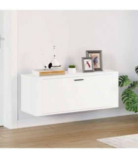 vidaXL Wall Shoe Cabinet White 100x35x38 cm Engineered Wood