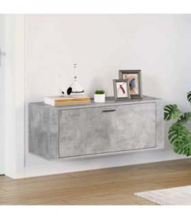vidaXL Wall Shoe Cabinet Concrete Grey 100x35x38 cm Engineered Wood