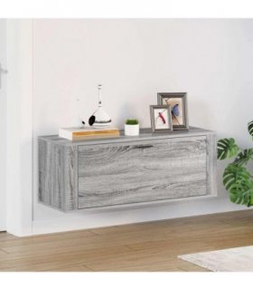 vidaXL Wall Shoe Cabinet Grey Sonoma 100x35x38 cm Engineered Wood