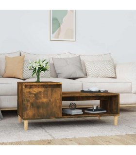 vidaXL Coffee Table Smoked Oak 100x50x45 cm Engineered Wood