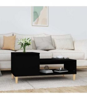 vidaXL Coffee Table Black 100x50x45 cm Engineered Wood