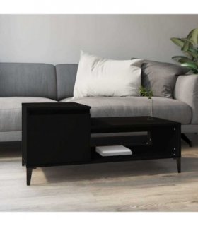 vidaXL Coffee Table | Black | Engineered wood, Metal | Medium | Coffee Table — V0672035546