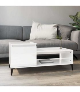vidaXL Coffee Table High Gloss White 100x50x45 cm Engineered Wood — V0672035548