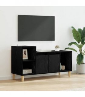 vidaXL TV Cabinet Black Oak 100 x 35 x 55 cm Engineered Wood