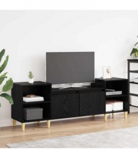 vidaXL TV Cabinet Black Oak 160 x 35 x 55 cm Engineered Wood