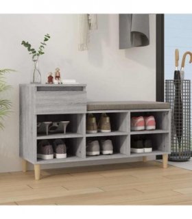 vidaXL Shoe Cabinet Grey Sonoma 102x36x60 cm Engineered Wood — V0672035598