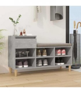 vidaXL Shoe Cabinet Concrete Grey 102x36x60 cm Engineered Wood — V0672035599
