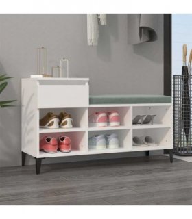vidaXL Shoe Cabinet White 102x36x60 cm Engineered Wood — V0672035601