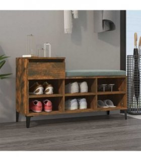 vidaXL Shoe Cabinet Smoked Oak 102x36x60 cm Engineered Wood — V0672035603