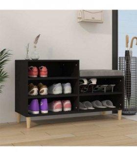 vidaXL Shoe Cabinet Black 102x36x60 cm Engineered Wood — V0672035612