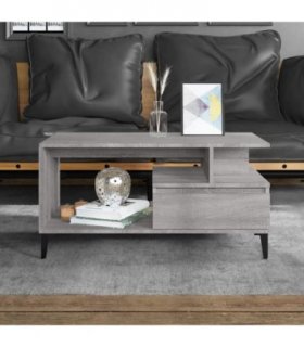 vidaXL Coffee Table Grey Sonoma 90x49x45 cm Engineered Wood