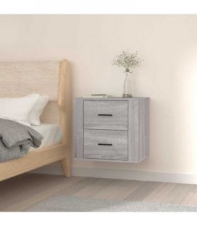 vidaXL Wall-mounted Bedside Cabinet Grey Sonoma 50x36x47 cm