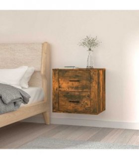 vidaXL Wall-mounted Bedside Cabinet Smoked Oak 50x36x47 cm
