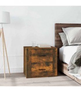 vidaXL Bedside Cabinet Smoked Oak 50x39x47 cm