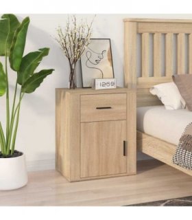 vidaXL Bedside Cabinet Sonoma Oak 50x36x60 cm Engineered Wood — V0672035670