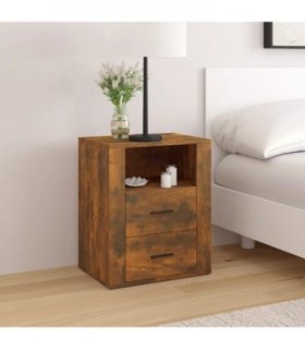 vidaXL Bedside Cabinet Smoked Oak 50x36x60 cm Engineered Wood — V0672035676