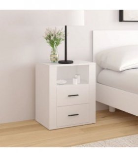 vidaXL Bedside Cabinet White 50x36x60 cm Engineered Wood — V0672035677