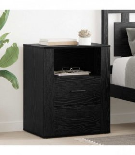 vidaXL Bedside Cabinet Black Oak 35 x 50 x 60 cm Engineered Wood — V0672035682