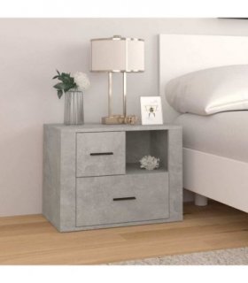 vidaXL Bedside Cabinet Concrete Grey 60x36x45 cm Engineered Wood