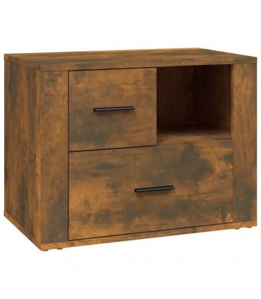 vidaXL Bedside Cabinet Smoked Oak 60x36x45 cm Engineered Wood