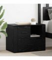 vidaXL Bedside Cabinet Black Oak 35 x 60 x 50 cm Engineered Wood