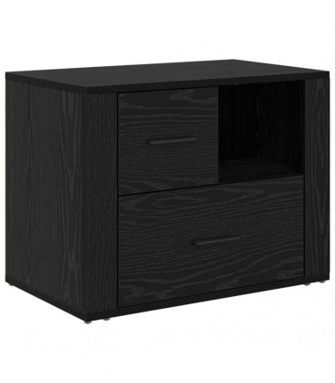 vidaXL Bedside Cabinet Black Oak 35 x 60 x 50 cm Engineered Wood