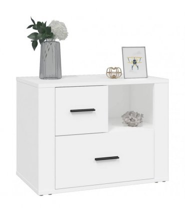 vidaXL Bedside Cabinet White 60x36x45 cm Engineered Wood