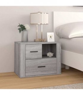vidaXL Bedside Cabinet Grey Sonoma 60x36x45 cm Engineered Wood