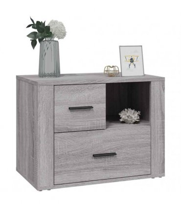 vidaXL Bedside Cabinet Grey Sonoma 60x36x45 cm Engineered Wood