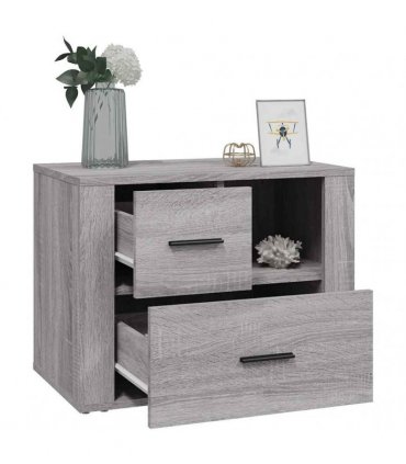 vidaXL Bedside Cabinet Grey Sonoma 60x36x45 cm Engineered Wood