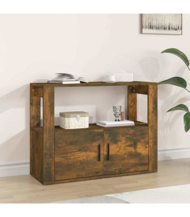 vidaXL Sideboard Smoked Oak 80x30x60 cm Engineered Wood