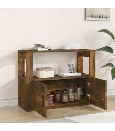 vidaXL Sideboard Smoked Oak 80x30x60 cm Engineered Wood