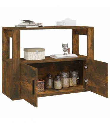 vidaXL Sideboard Smoked Oak 80x30x60 cm Engineered Wood