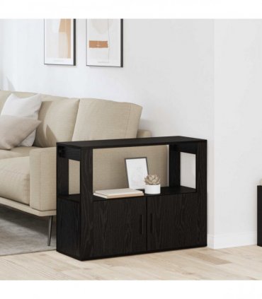 vidaXL Sideboard Black oak 80 x 30 x 60 cm Engineered wood