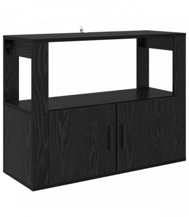 vidaXL Sideboard Black oak 80 x 30 x 60 cm Engineered wood