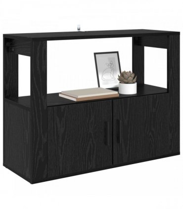 vidaXL Sideboard Black oak 80 x 30 x 60 cm Engineered wood