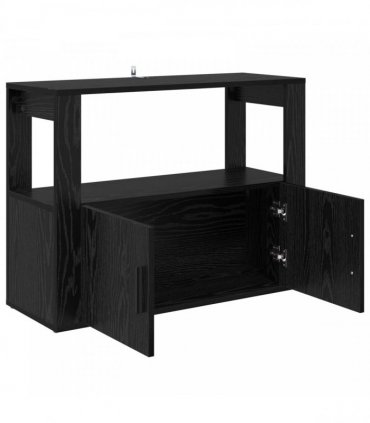 vidaXL Sideboard Black oak 80 x 30 x 60 cm Engineered wood