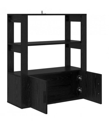 vidaXL Sideboard Black oak 30 x 80 x 90 cm Engineered wood