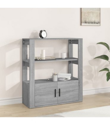 vidaXL Sideboard Grey Sonoma 80x30x90 cm Engineered Wood