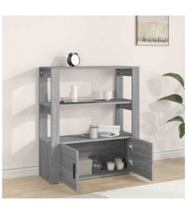 vidaXL Sideboard Grey Sonoma 80x30x90 cm Engineered Wood