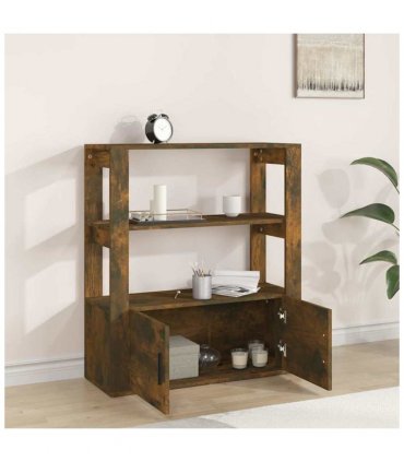 vidaXL Sideboard Smoked Oak 80x30x90 cm Engineered Wood