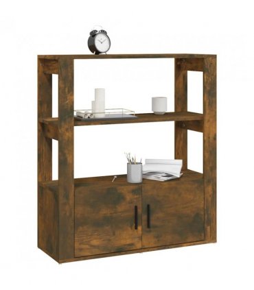 vidaXL Sideboard Smoked Oak 80x30x90 cm Engineered Wood