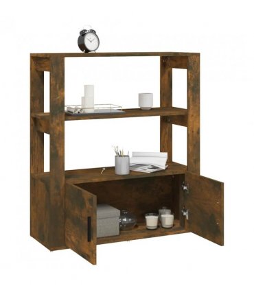 vidaXL Sideboard Smoked Oak 80x30x90 cm Engineered Wood