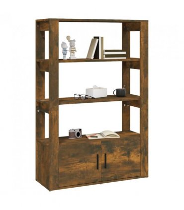 vidaXL Sideboard Smoked Oak 80x30x119.5 cm Engineered Wood
