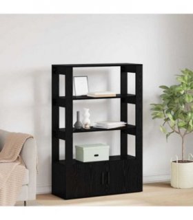 vidaXL Sideboard Black oak 30 x 80 x 119.5 cm Engineered wood