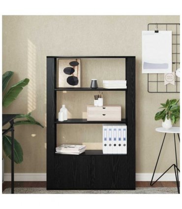 vidaXL Sideboard Black oak 30 x 80 x 119.5 cm Engineered wood
