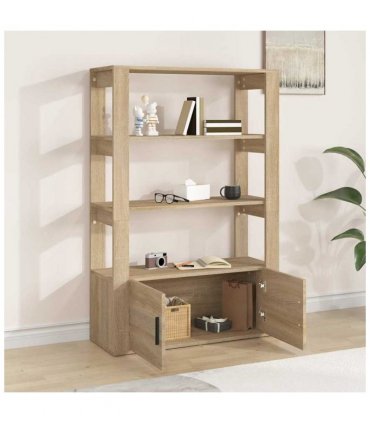 vidaXL Sideboard Sonoma Oak 80x30x119.5 cm Engineered Wood
