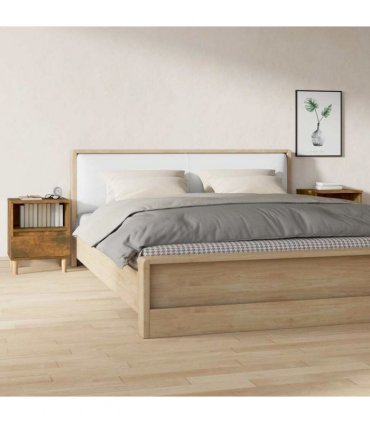 vidaXL Bedside Cabinets 2 pcs Smoked Oak 40x35x50 cm